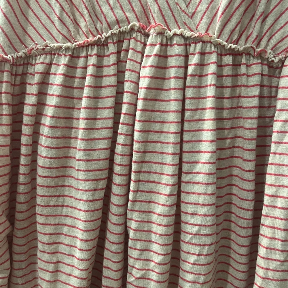 Matilda Jane Oatmeal Red Striped V-neck Tank Top large Soft Women's - Picture 3 of 5